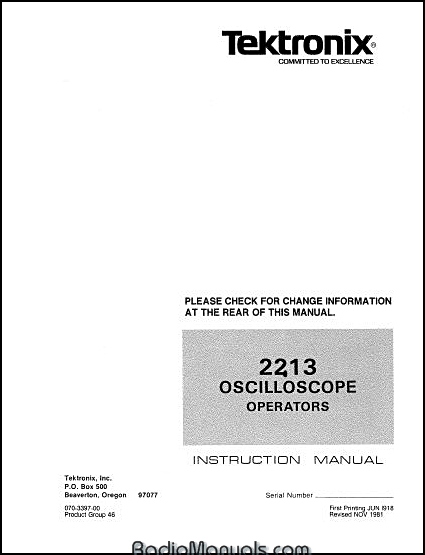 Tektronix 221 Service Manual